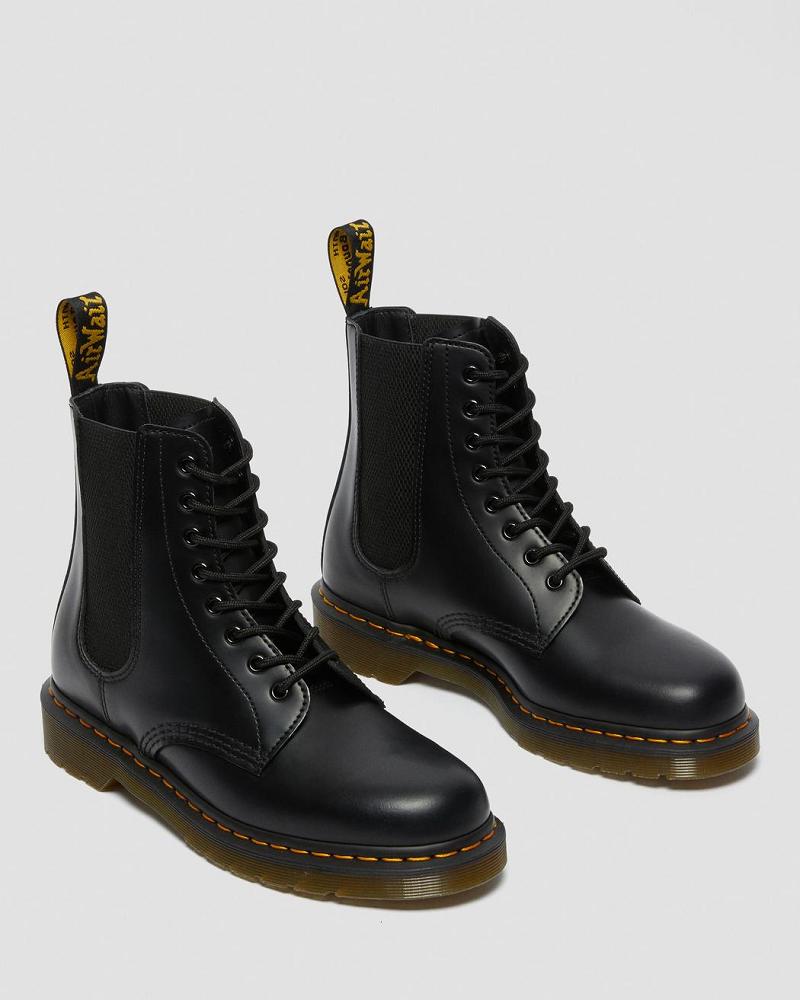 Dr Martens 1460 Harper Smooth Lær Snørestøvletter Dame Svarte | Norge 607RVD